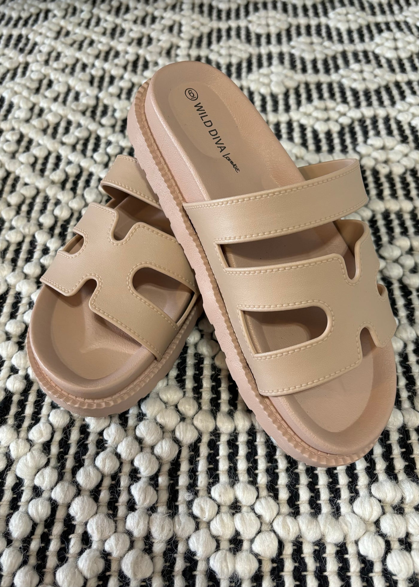 Crazy About You Slide Sandal- Tan