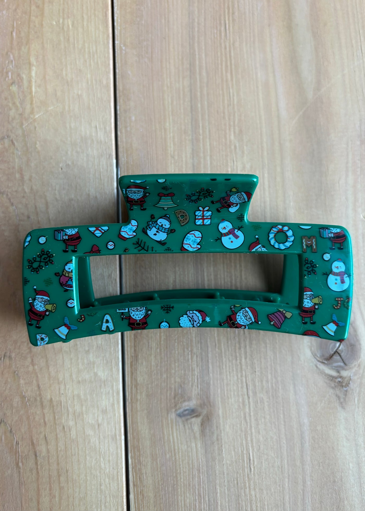 Square Printed Christmas Claw Clips