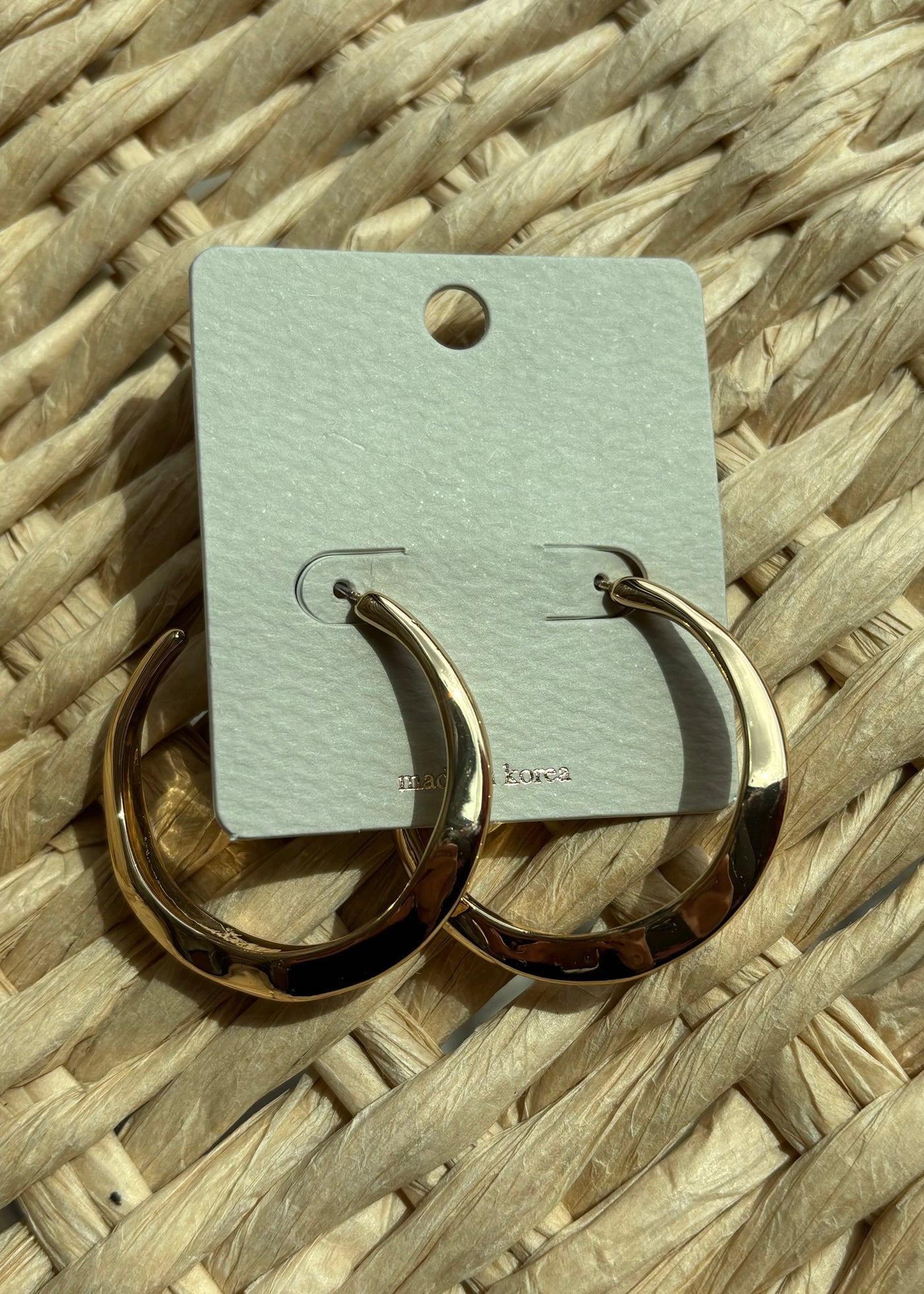 Abstract Warped Hoop Earrings- Gold