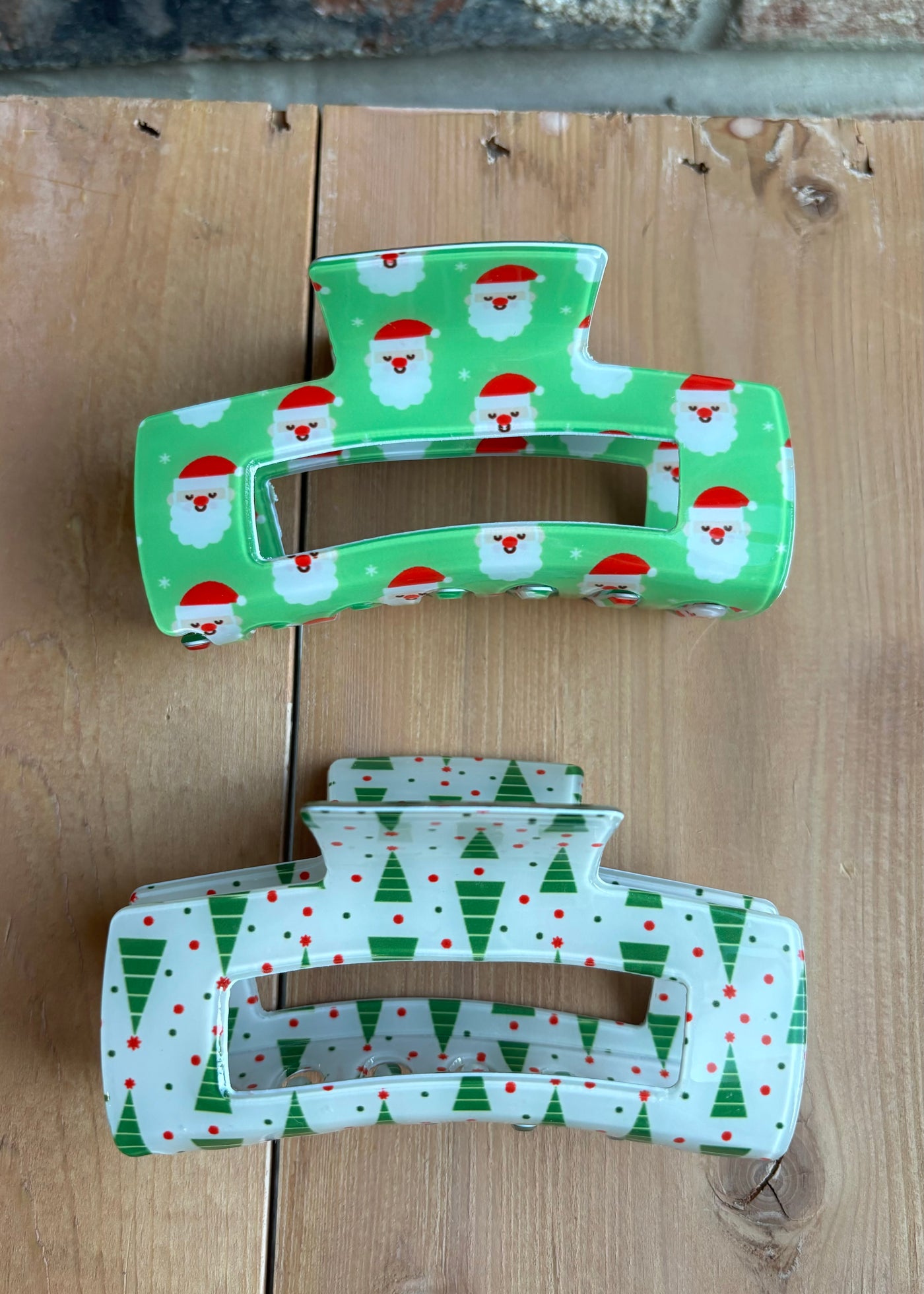 Square Christmas Claw Clips